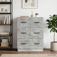 vidaXL Drawer Cabinet Concrete Grey 66 x 34.5 x 87 cm Engineered Wood 5