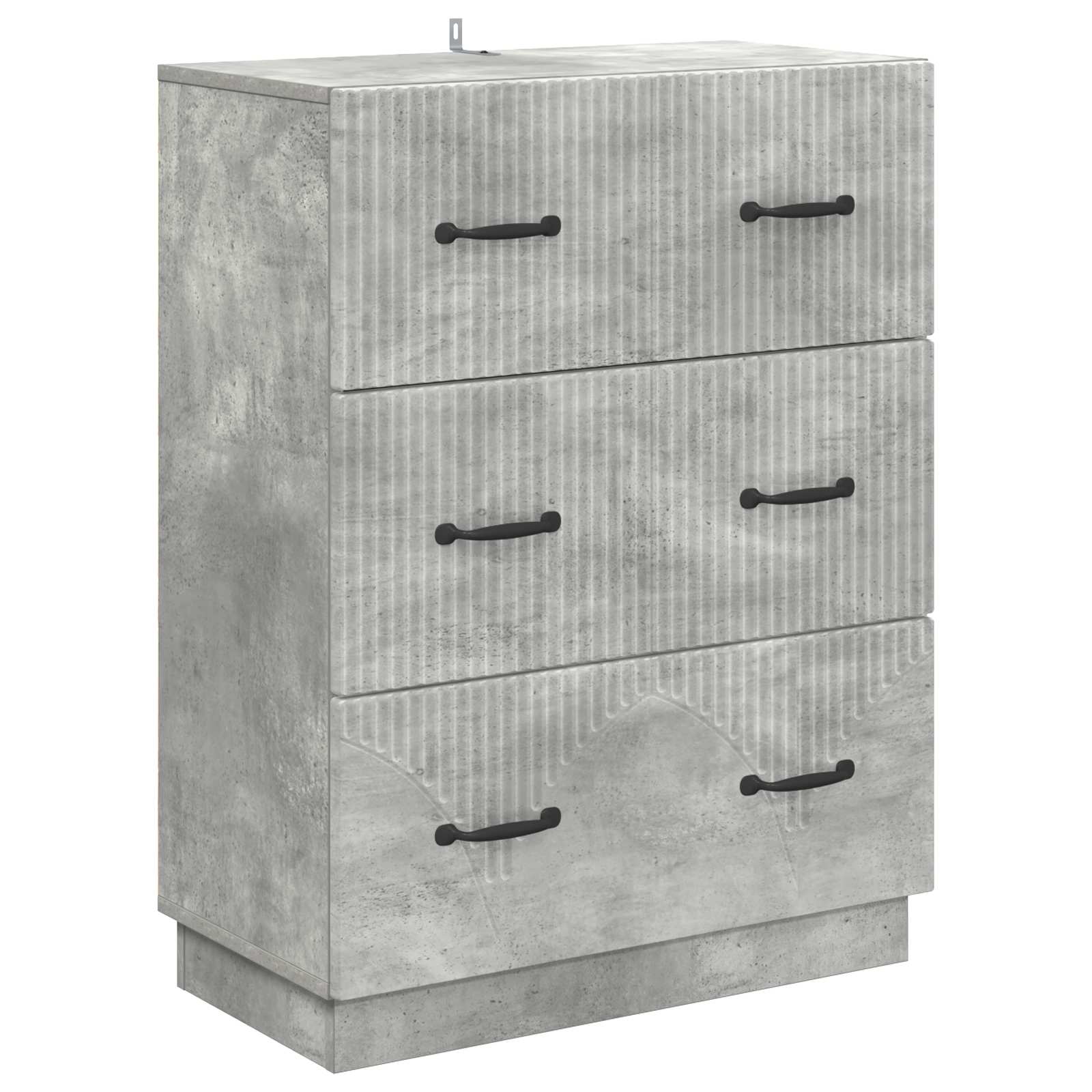 vidaXL Drawer Cabinet Concrete Grey 66 x 34.5 x 87 cm Engineered Wood 2