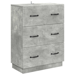 vidaXL Drawer Cabinet Concrete Grey 66 x 34.5 x 87 cm Engineered Wood 2