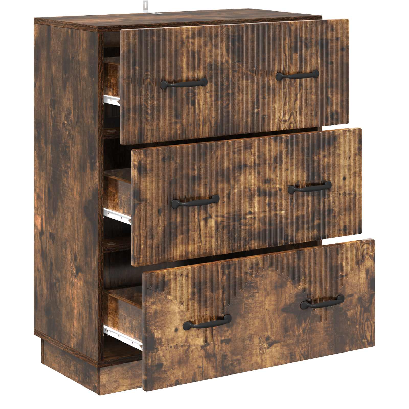 vidaXL Drawer Cabinet Smoked Oak 66 x 34.5 x 87 cm Engineered Wood 5