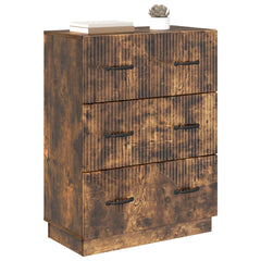 vidaXL Drawer Cabinet Smoked Oak 66 x 34.5 x 87 cm Engineered Wood 3