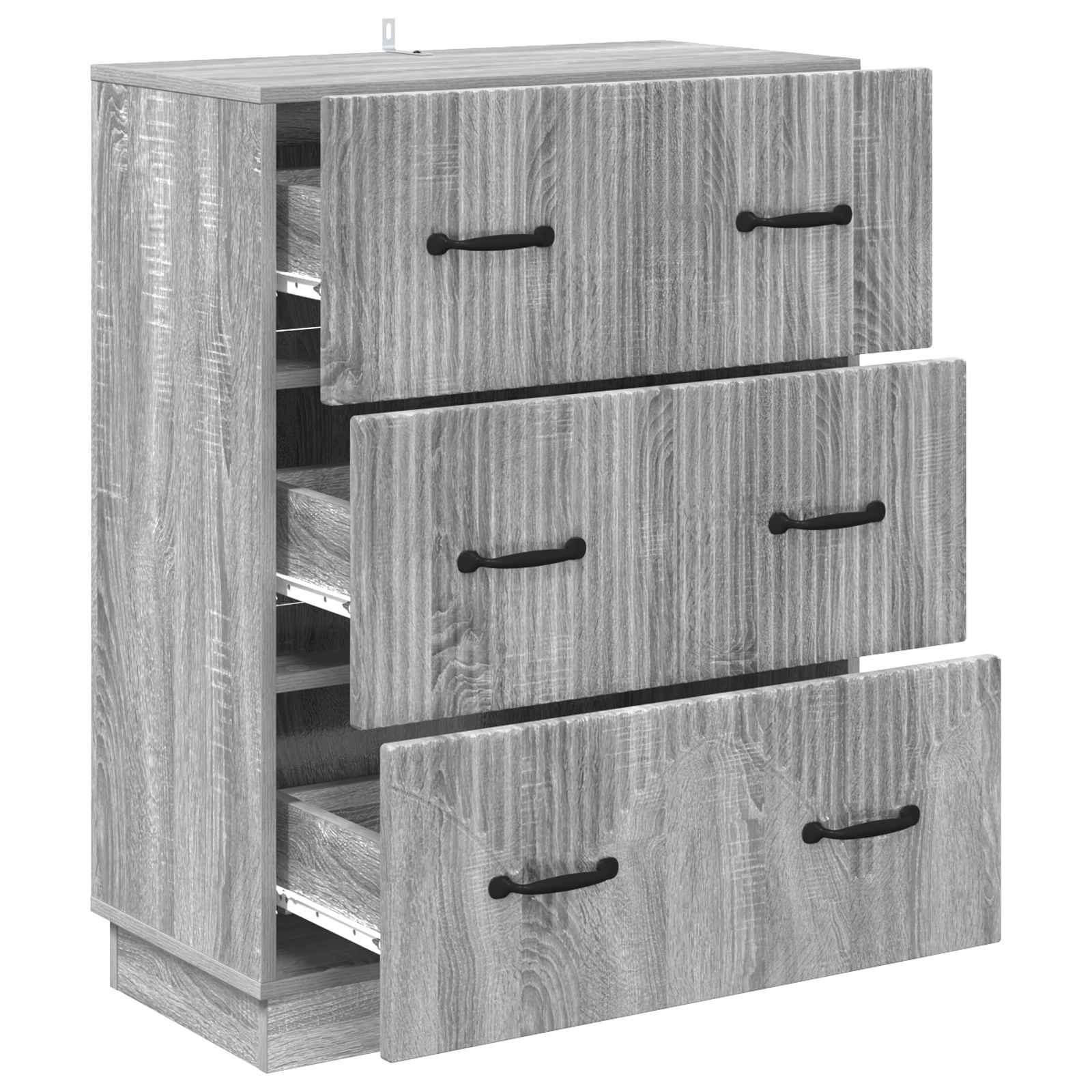 vidaXL Drawer Cabinet Grey Sonoma 66 x 34.5 x 87 cm Engineered Wood 5