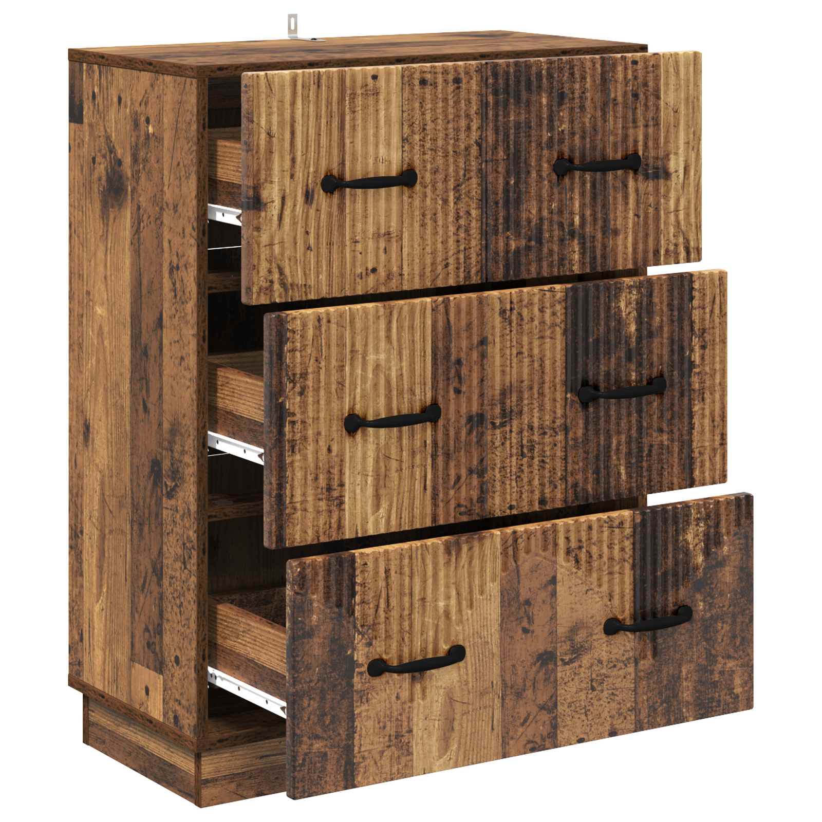 vidaXL Drawer Cabinet Old Wood 66 x 34.5 x 87 cm Engineered Wood 5