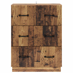 vidaXL Drawer Cabinet Old Wood 66 x 34.5 x 87 cm Engineered Wood 6