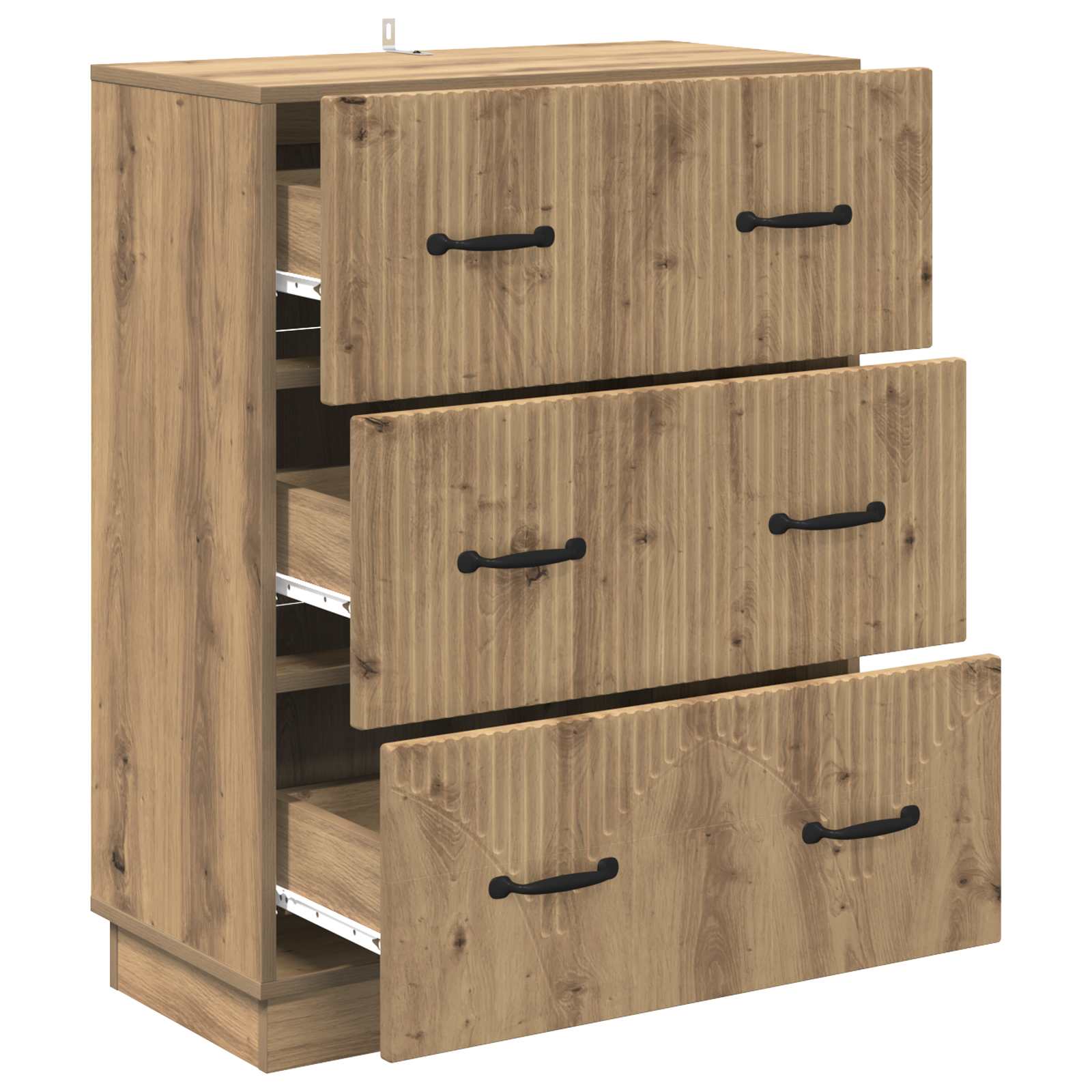vidaXL Drawer Cabinet 66 x 34.5 x 87 cm Engineered Wood Artisan Oak 5