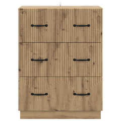 vidaXL Drawer Cabinet 66 x 34.5 x 87 cm Engineered Wood Artisan Oak 6