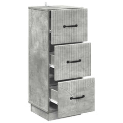 vidaXL Drawer Cabinet 33 x 34.5 x 87 cm Engineered Wood Concrete Grey 5