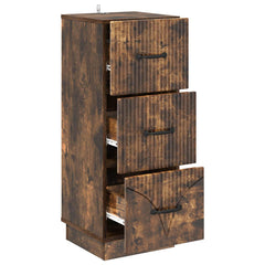 vidaXL Drawer Cabinet 33 x 34.5 x 87 cm Engineered Wood Smoked Oak 5