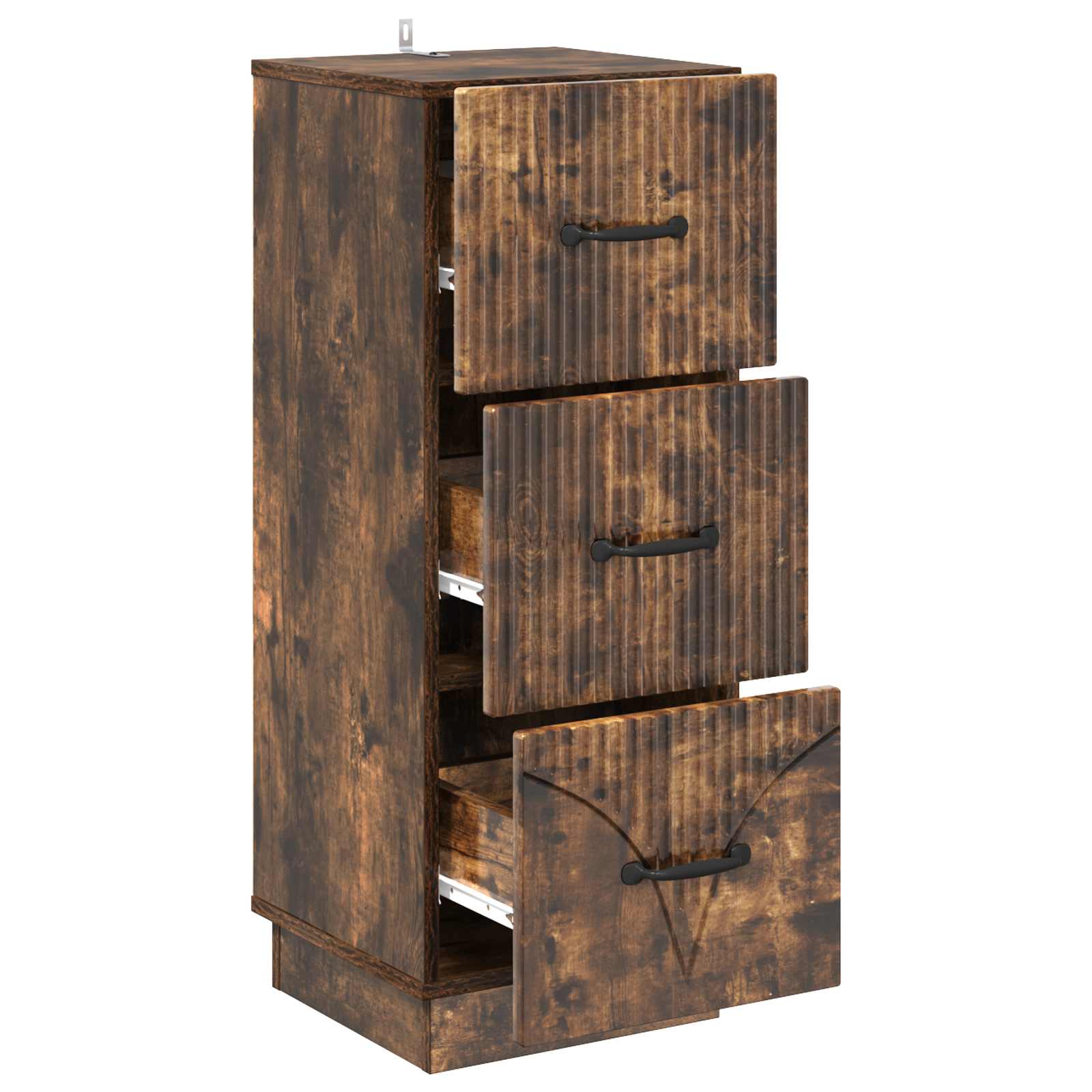 vidaXL Drawer Cabinet 33 x 34.5 x 87 cm Engineered Wood Smoked Oak 5