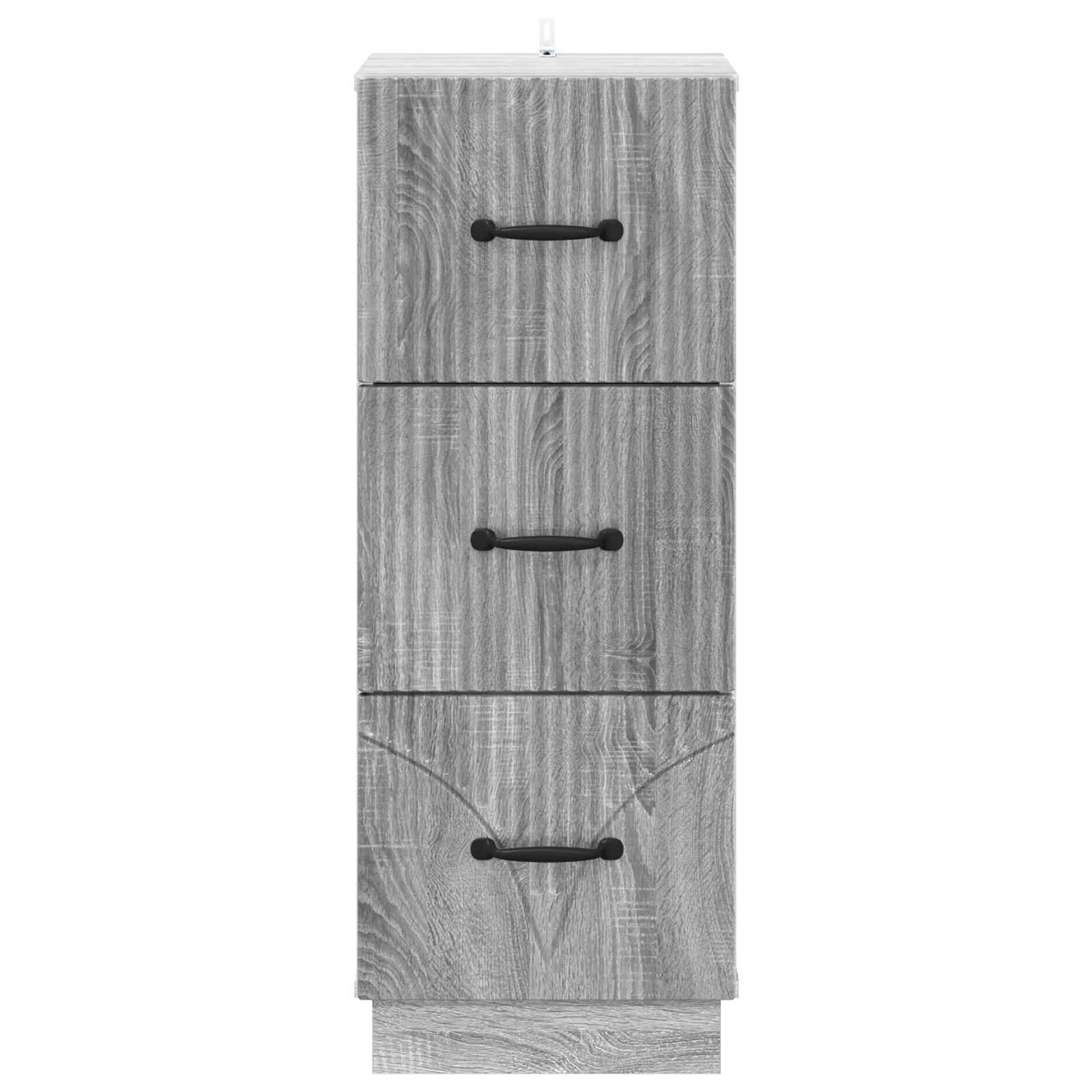 vidaXL Drawer Cabinet 33 x 34.5 x 87 cm Engineered Wood Grey Sonoma 6