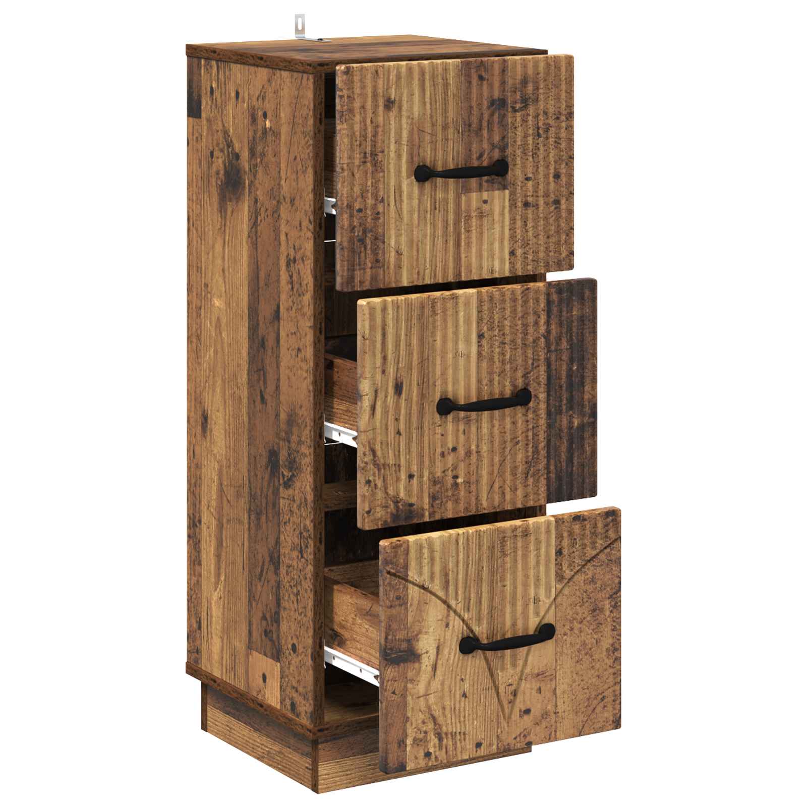 vidaXL Drawer Cabinet 33 x 34.5 x 87 cm Engineered Wood Old Wood 5