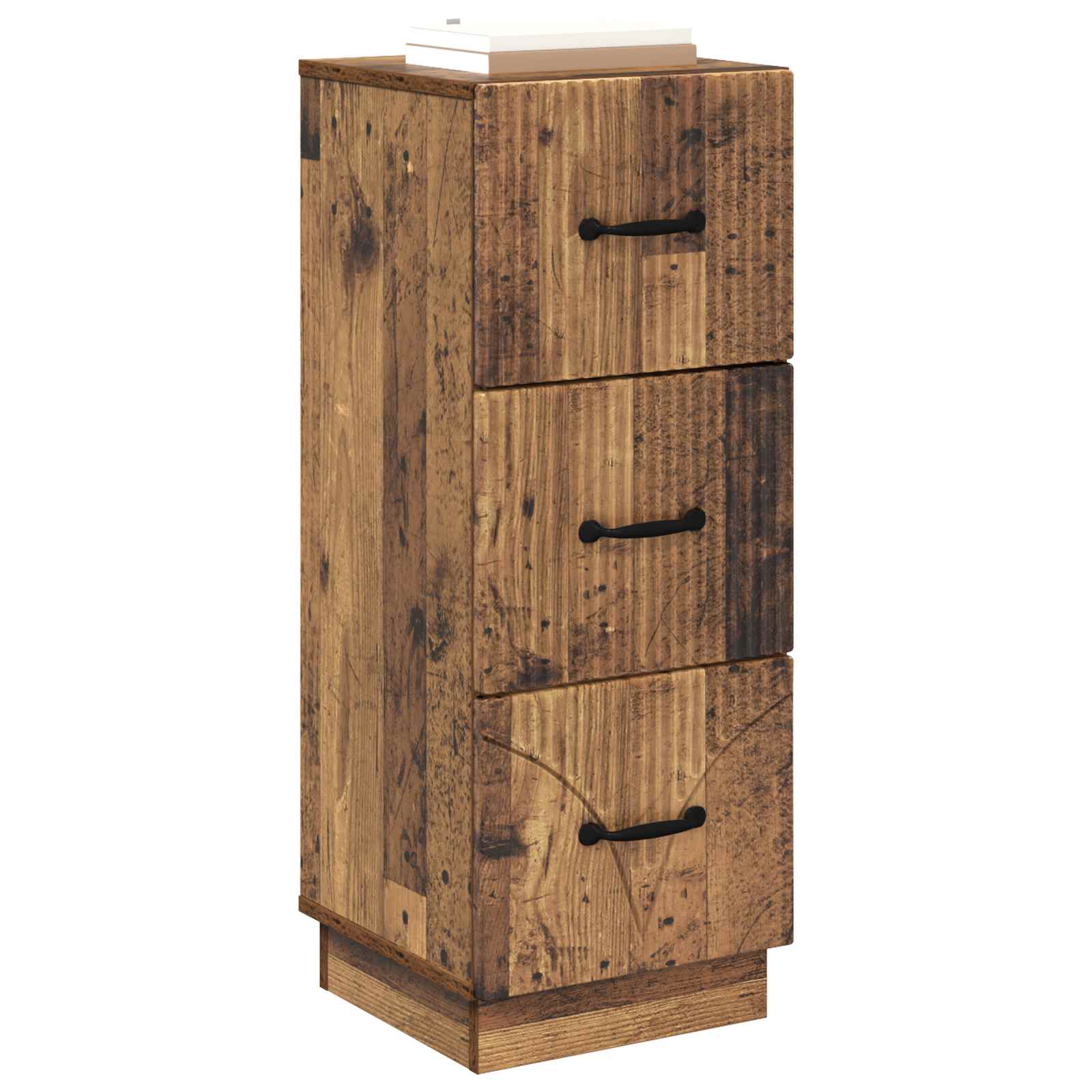 vidaXL Drawer Cabinet 33 x 34.5 x 87 cm Engineered Wood Old Wood 3
