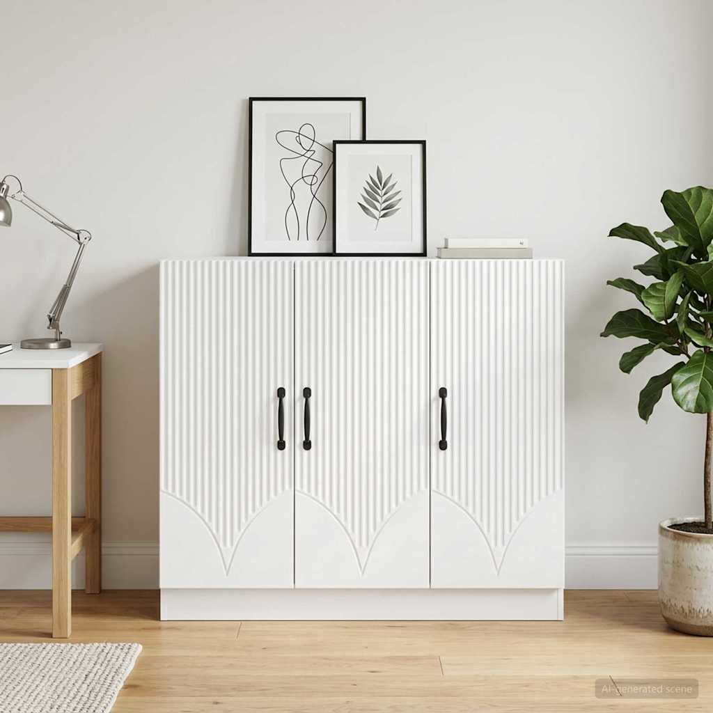 Sideboard 89 x 34.5 x 77 cm Engineered Wood White