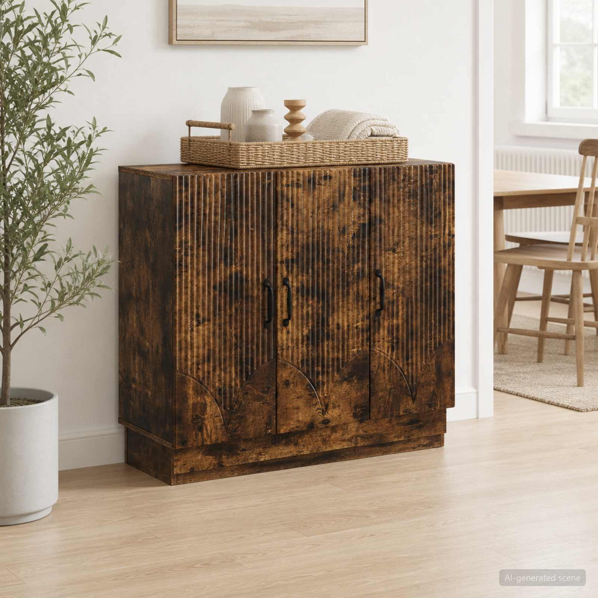 Sideboard 89 x 34.5 x 77 cm Engineered Wood Smoked oak