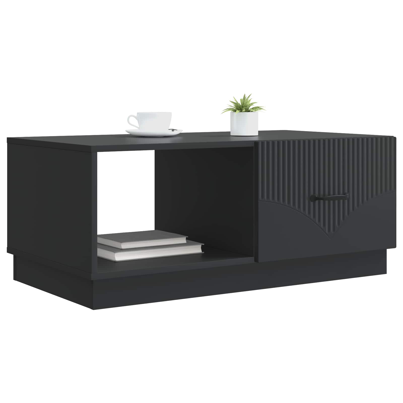 vidaXL Coffee Table Black 90 x 50 x 37 cm Engineered Wood 3