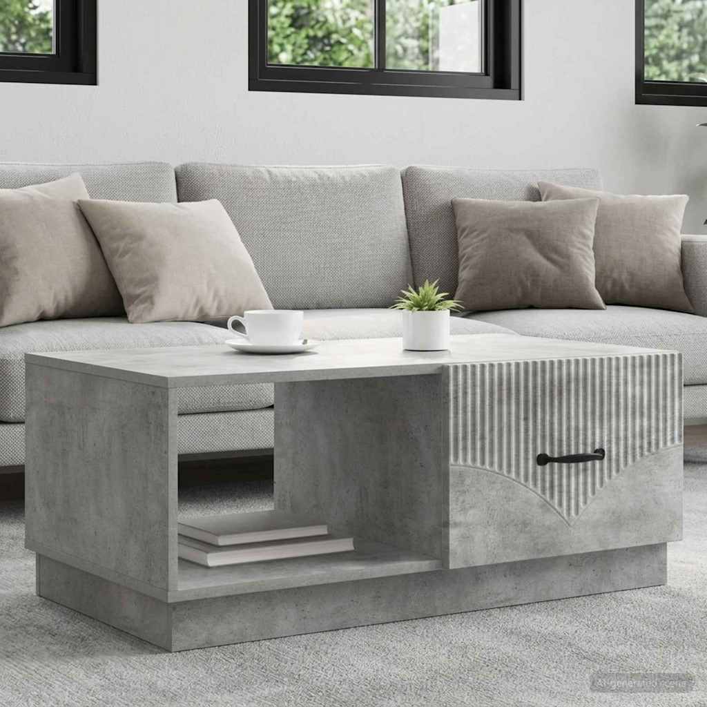 Coffee Table 90 x 50 x 37 cm Engineered Wood Concrete grey