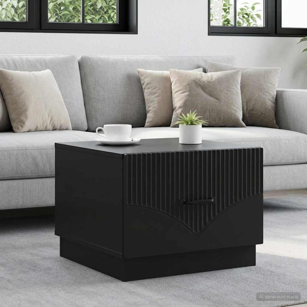 vidaXL Coffee Table Black 49 x 50 x 37 cm Engineered Wood 1