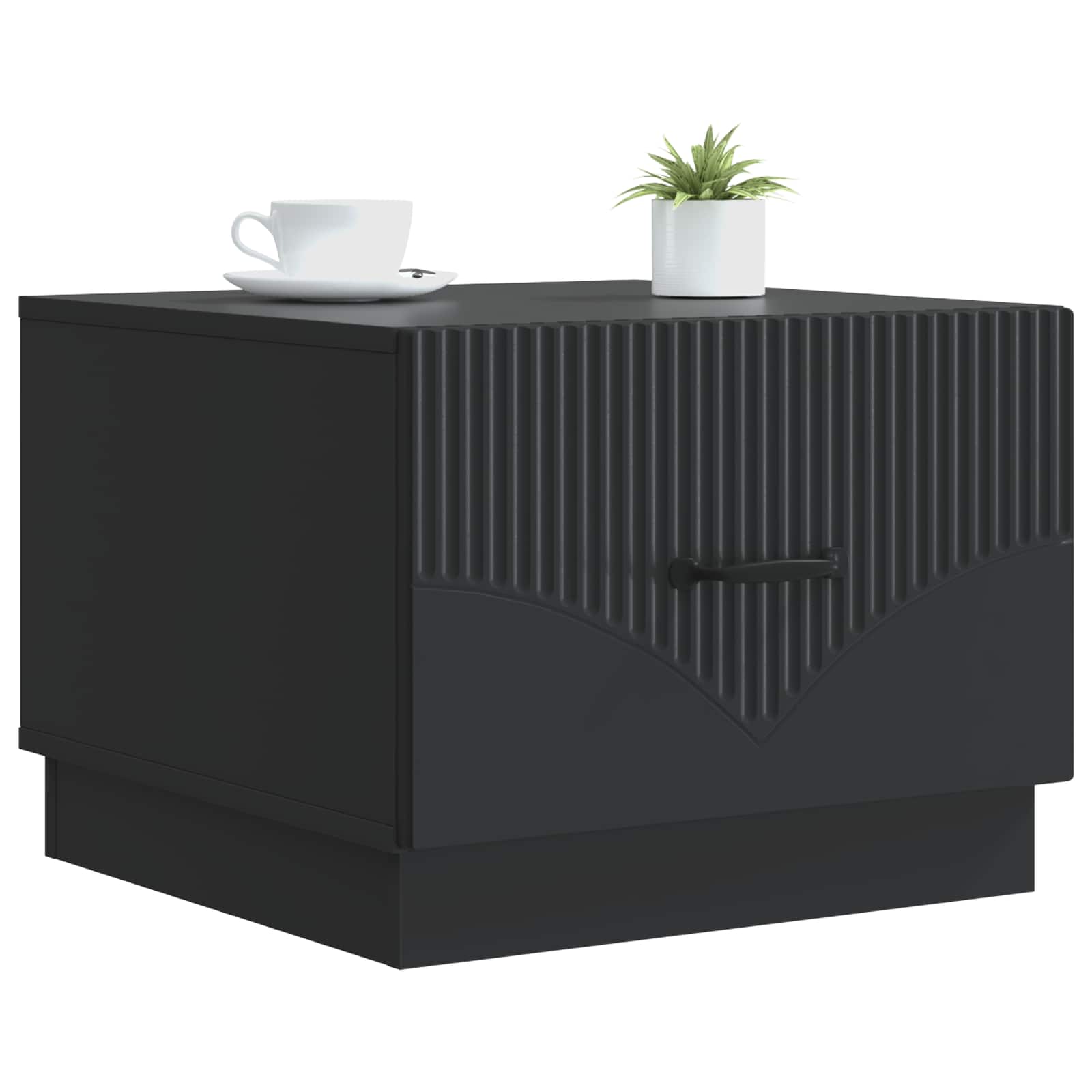 vidaXL Coffee Table Black 49 x 50 x 37 cm Engineered Wood 3