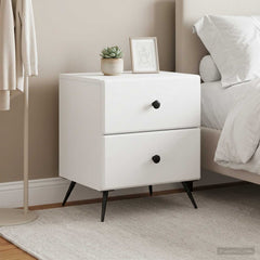 vidaXL Bedside Cabinet 2 pcs White 43 x 34.5 x 47.5 cm Engineered Wood 4