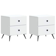 vidaXL Bedside Cabinet 2 pcs White 43 x 34.5 x 47.5 cm Engineered Wood 2