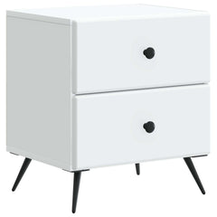 vidaXL Bedside Cabinet 2 pcs White 43 x 34.5 x 47.5 cm Engineered Wood 5