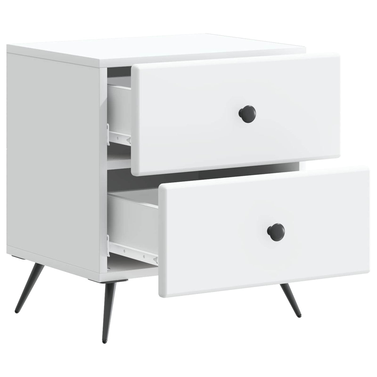 vidaXL Bedside Cabinet 2 pcs White 43 x 34.5 x 47.5 cm Engineered Wood 6