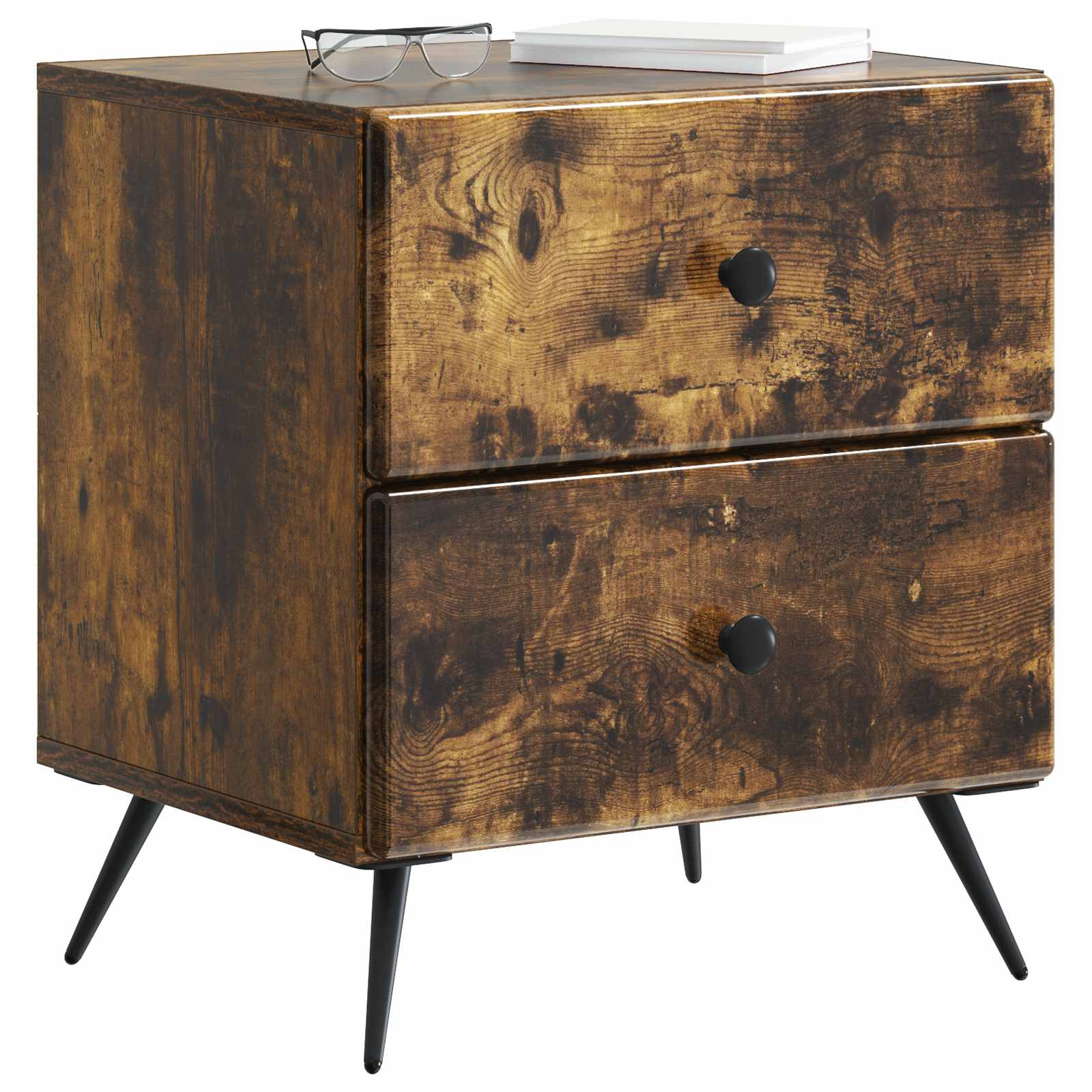 vidaXL Bedside Cabinet Smoked Oak 43 x 34.5 x 47.5 cm Engineered Wood 3