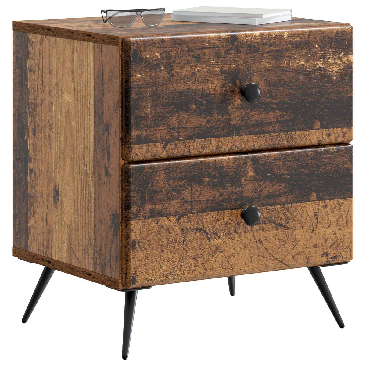 vidaXL Bedside Cabinet 2 pcs Old Wood 43 x 34.5 x 47.5 cm 3