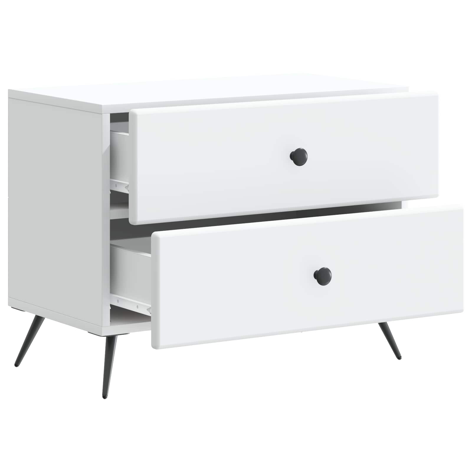 vidaXL Bedside Cabinet White 62 x 34.5 x 47.5 cm Engineered Wood 4