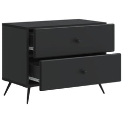 vidaXL Bedside Cabinet Black 62 x 34.5 x 47.5 cm Engineered Wood 4