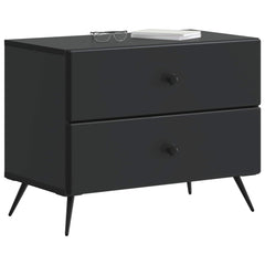 vidaXL Bedside Cabinet Black 62 x 34.5 x 47.5 cm Engineered Wood 3
