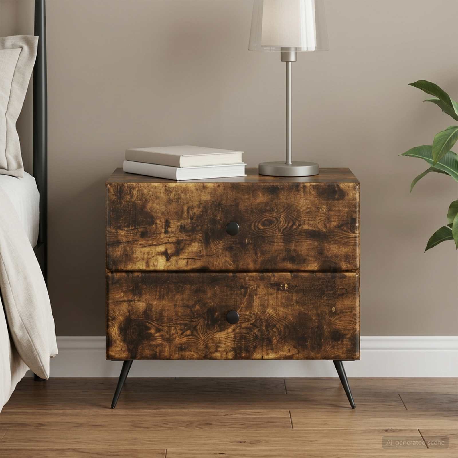 vidaXL Bedside Cabinet Smoked Oak 62 x 34.5 x 47.5 cm Engineered Wood 1