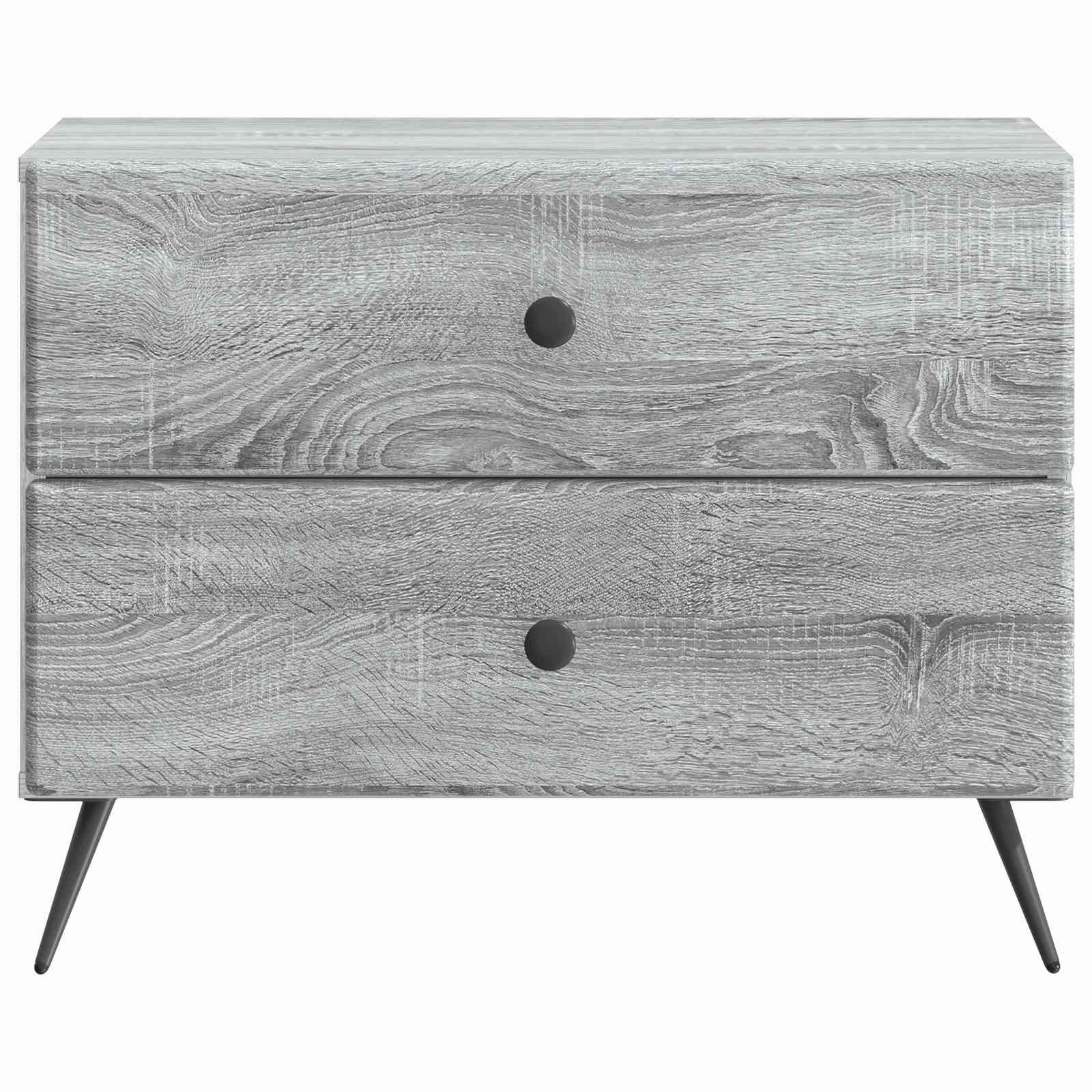 vidaXL Bedside Cabinet Grey Sonoma 62 x 34.5 x 47.5 cm Engineered Wood 5