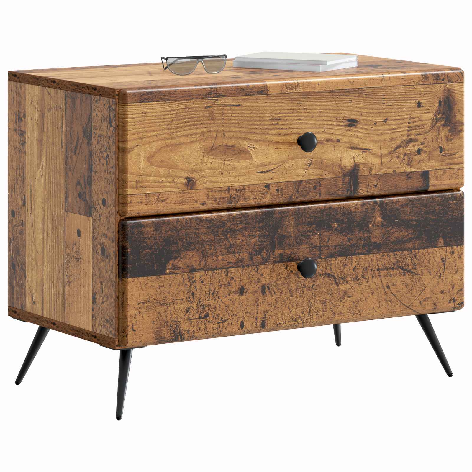 vidaXL Bedside Cabinet Old Wood 62 x 34.5 x 47.5 cm Engineered Wood 3