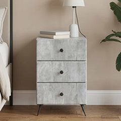 Bedside Cabinet 43 x 41 x 66.5 cm Engineered Wood Concrete grey