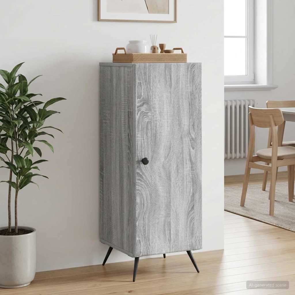 vidaXL Sideboard Grey Sonoma 33 x 34.5 x 90 cm Engineered Wood 4