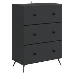 vidaXL Drawer Cabinet 66 x 34.5 x 90 cm Engineered Wood Black 2