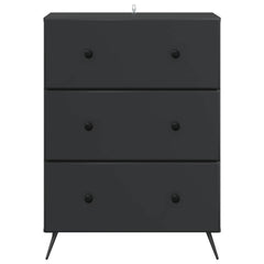 vidaXL Drawer Cabinet 66 x 34.5 x 90 cm Engineered Wood Black 6