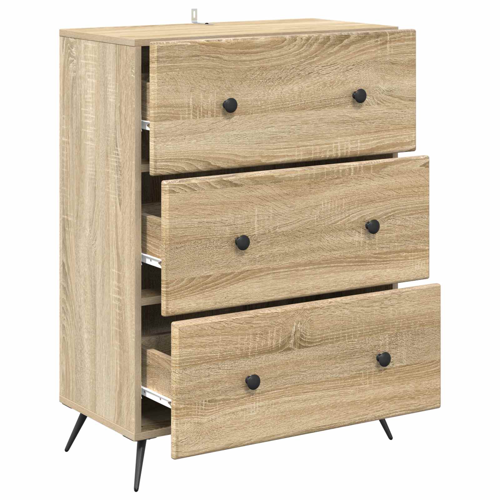 vidaXL Drawer Cabinet 66 x 34.5 x 90 cm Engineered Wood Sonoma Oak 5