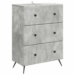 vidaXL Drawer Cabinet 66 x 34.5 x 90 cm Engineered Wood Concrete Grey 2