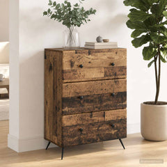 vidaXL Drawer Cabinet 66 x 34.5 x 90 cm Engineered Wood Old Wood 4