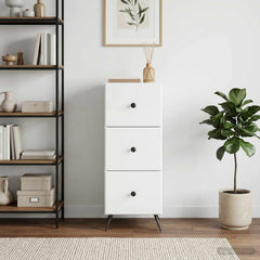 vidaXL Drawer Cabinet White 33 x 34.5 x 90 cm Engineered Wood 4