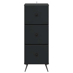 vidaXL Drawer Cabinet Black 33 x 34.5 x 90 cm Engineered Wood 6