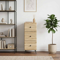 vidaXL Drawer Cabinet Sonoma Oak 33 x 34.5 x 90 cm Engineered Wood 4