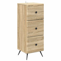 vidaXL Drawer Cabinet Sonoma Oak 33 x 34.5 x 90 cm Engineered Wood 2