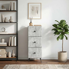 vidaXL Drawer Cabinet Concrete Grey 33 x 34.5 x 90 cm Engineered Wood 4