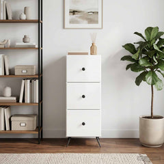 vidaXL Drawer Cabinet High Gloss White 33 x 34.5 x 90 cm 4