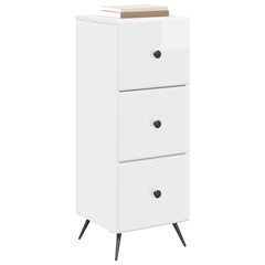 vidaXL Drawer Cabinet High Gloss White 33 x 34.5 x 90 cm 3