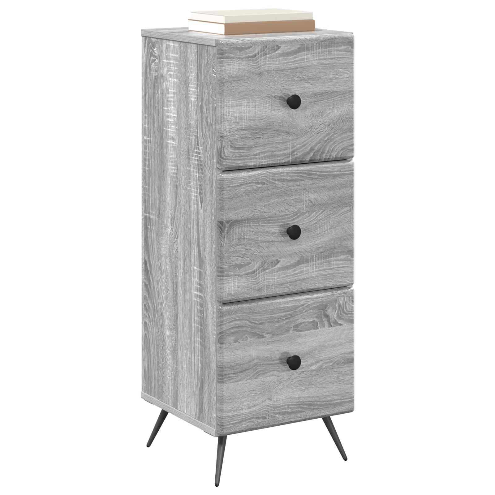 vidaXL Drawer Cabinet Grey Sonoma 33 x 34.5 x 90 cm Engineered Wood 3