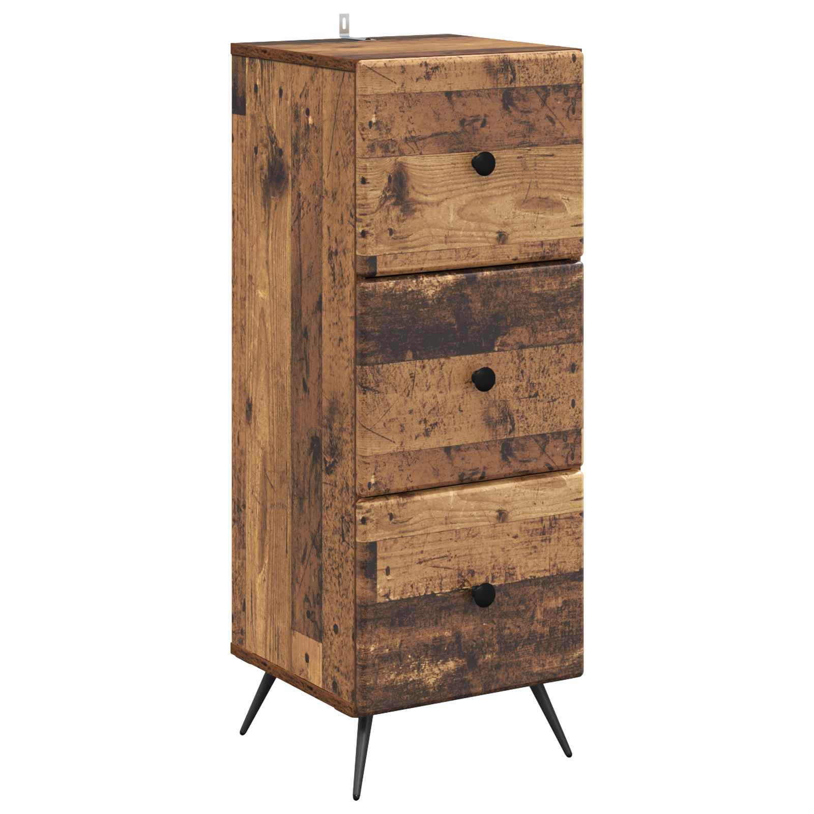 vidaXL Drawer Cabinet Old Wood 33 x 34.5 x 90 cm Engineered Wood 2